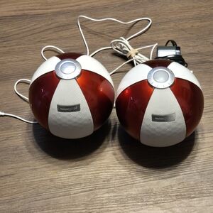 Red and White Portable Speakers